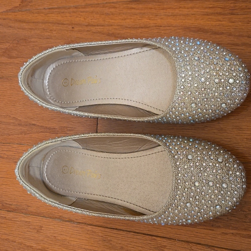 Dream Pairs Gold Sparkle Dress Shoes